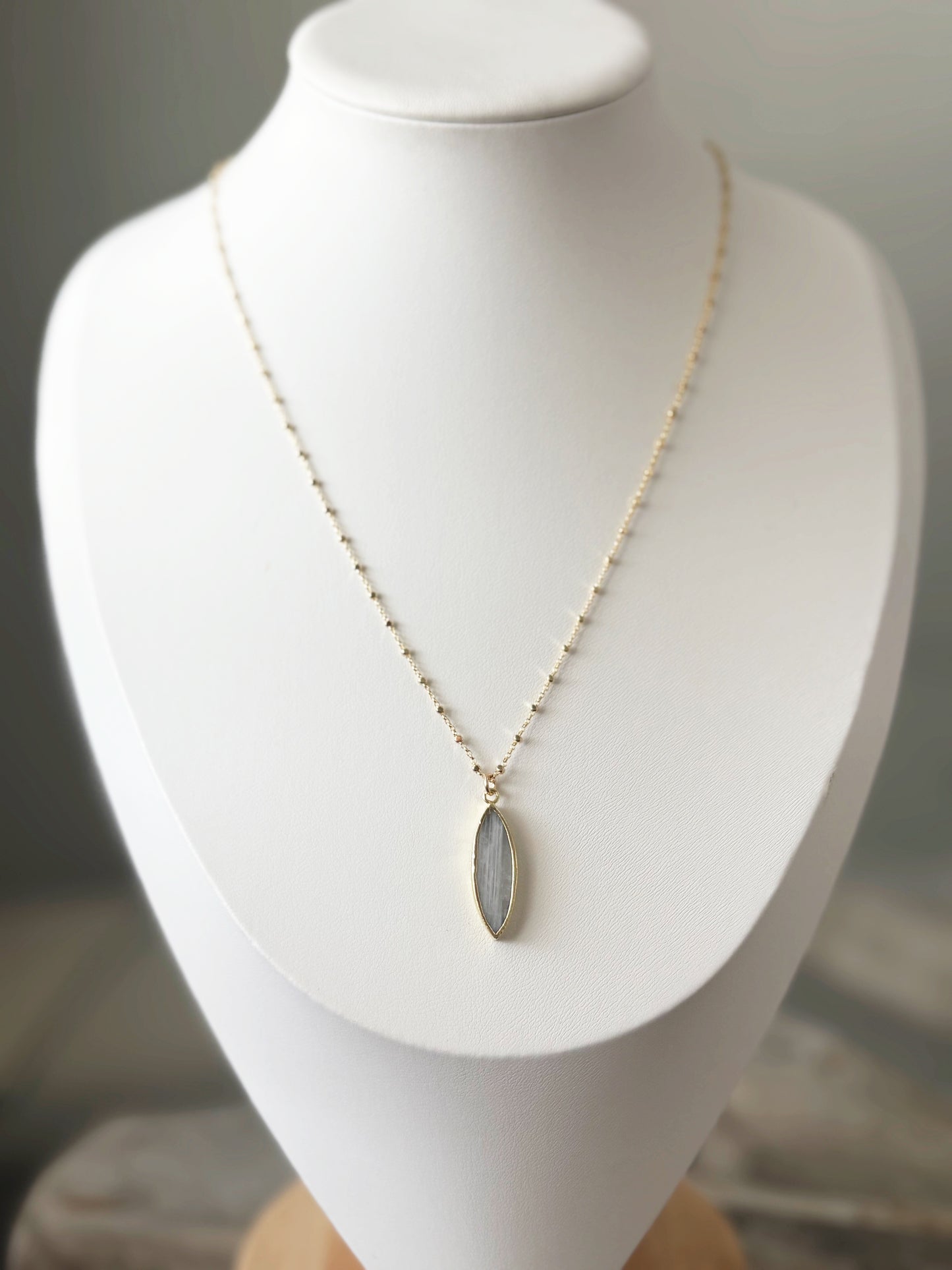 Rainbow Moonstone Gold Chain Necklace