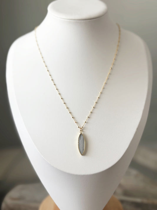 Rainbow Moonstone Gold Chain Necklace