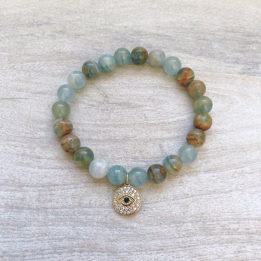 Blue Calcite Charm Bracelet