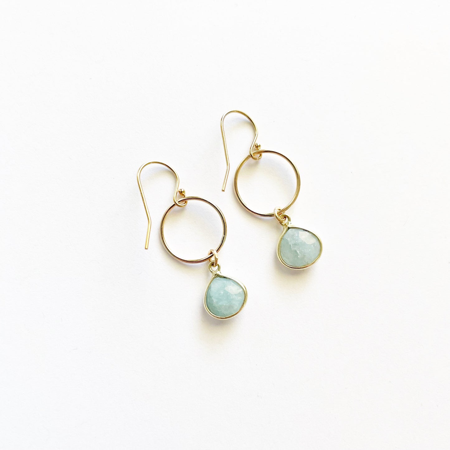 Aquamarine Loop Earrings