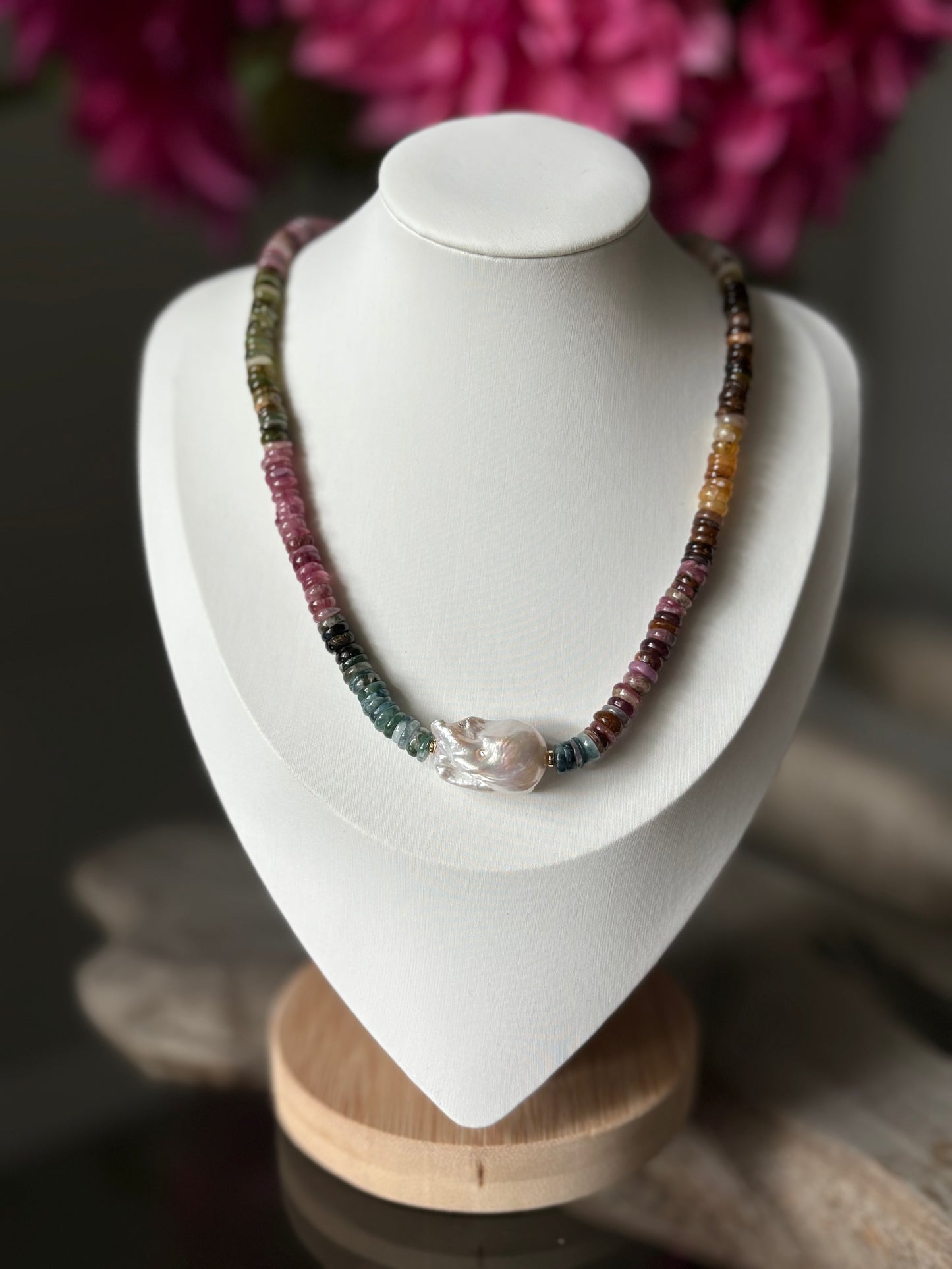 Tourmaline and Pearl Necklaces