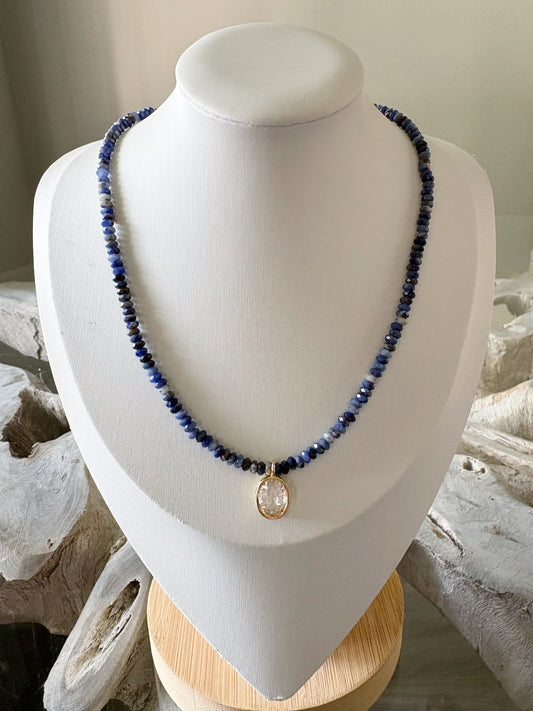 Sodalite CZ Necklace