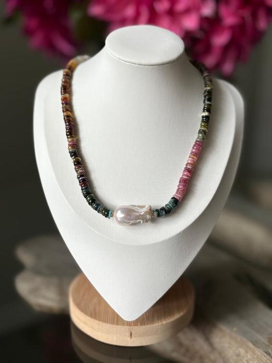 Tourmaline and Pearl Necklaces