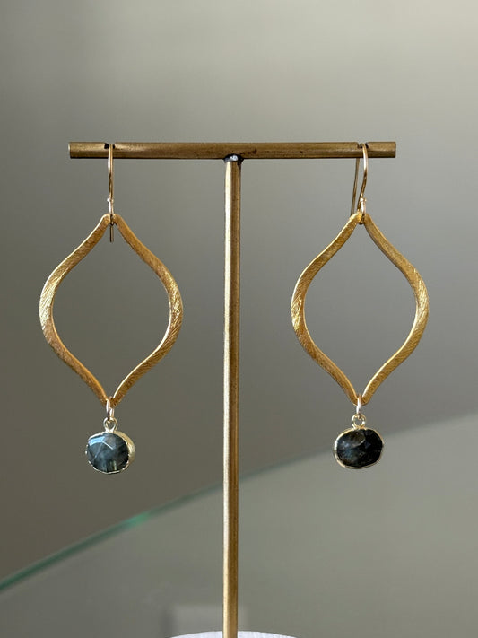 Labradorite Marquise Earrings