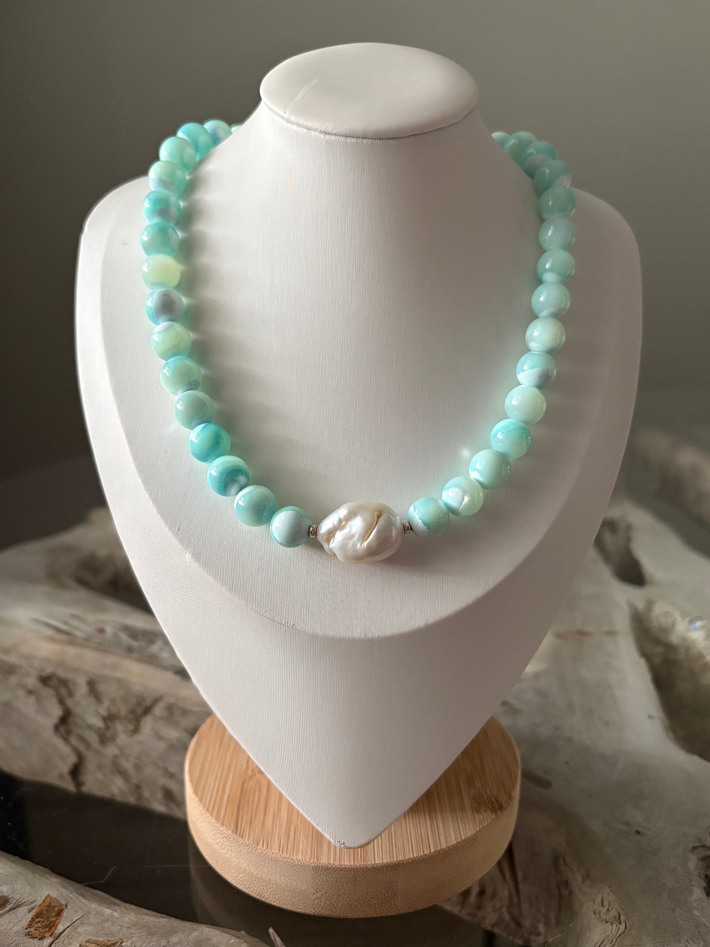 Blue Mother of Pearl Necklace