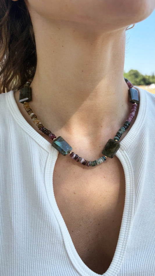 Tourmaline and Labradorite Necklace