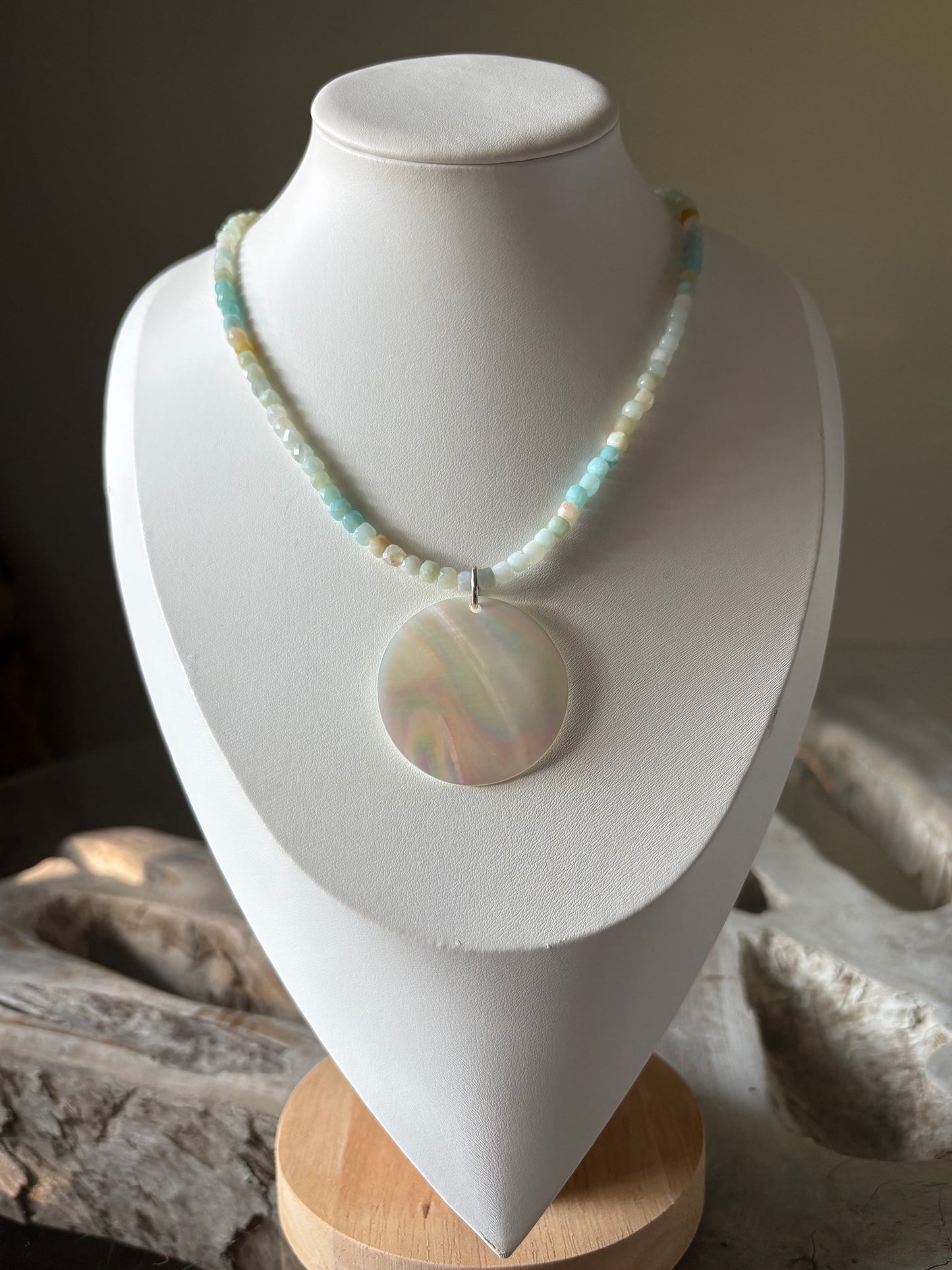 Amazonite and Mother of Pearl Necklace