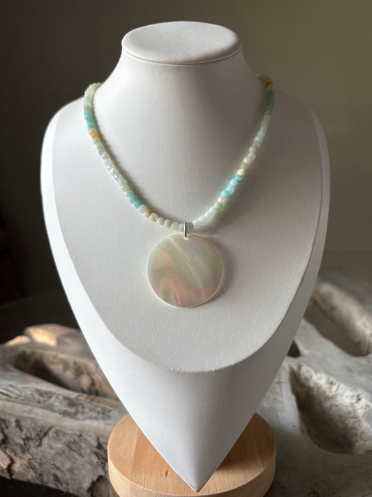 Amazonite and Mother of Pearl Necklace