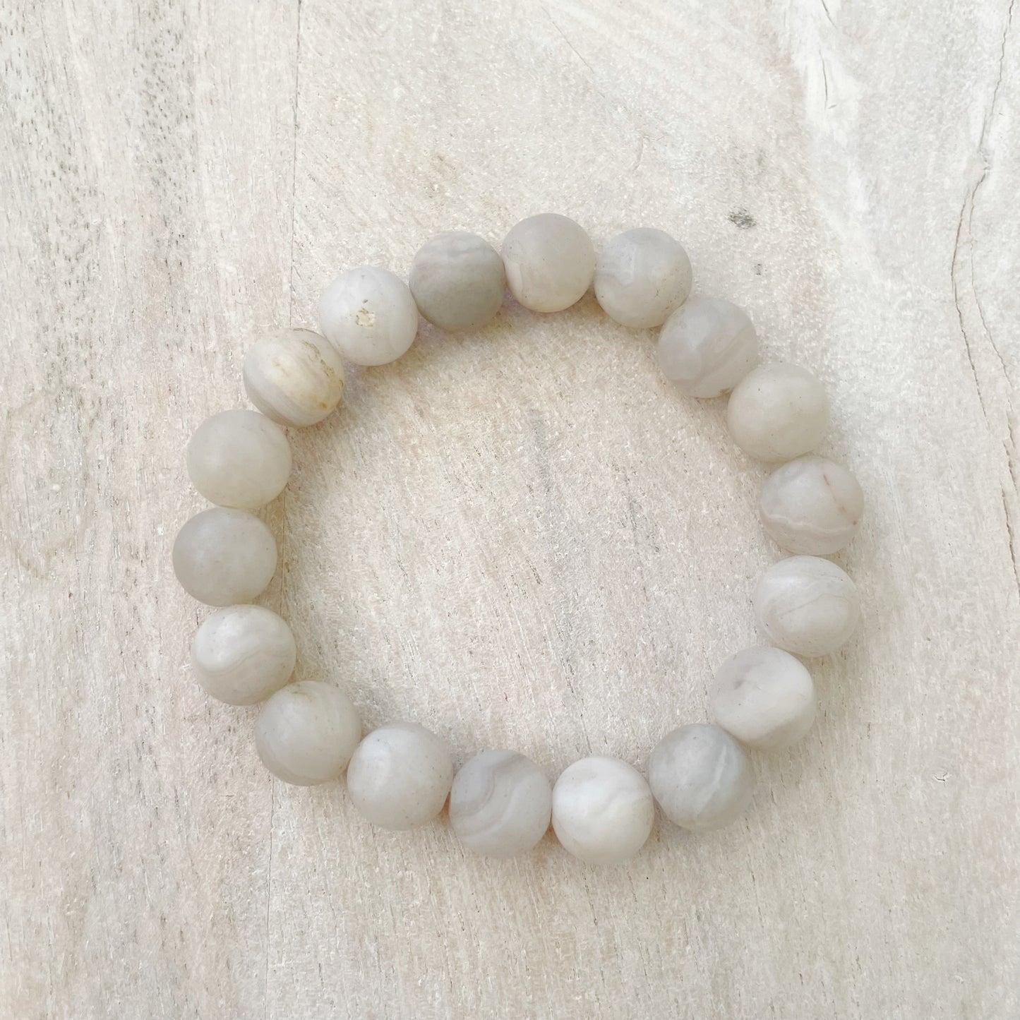 Chunky White Lace Agate Bracelet