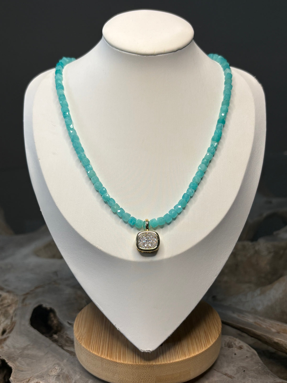 Amazonite CZ Necklace