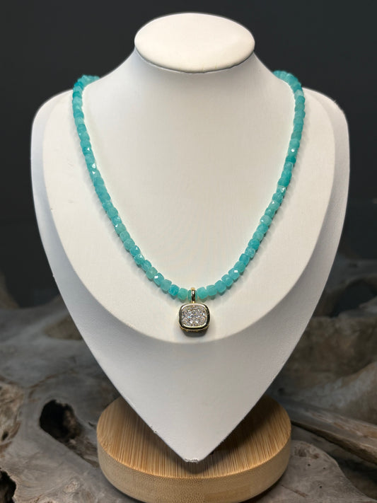 Amazonite CZ Necklace