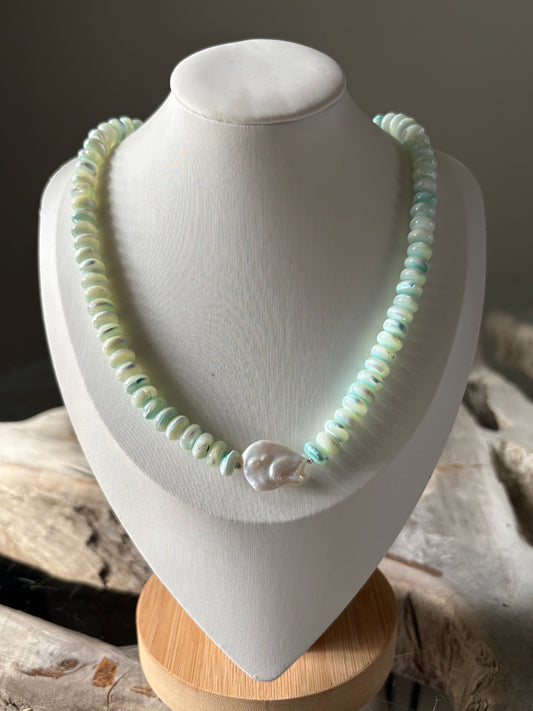 Mother of Pearl and Pearl Necklace