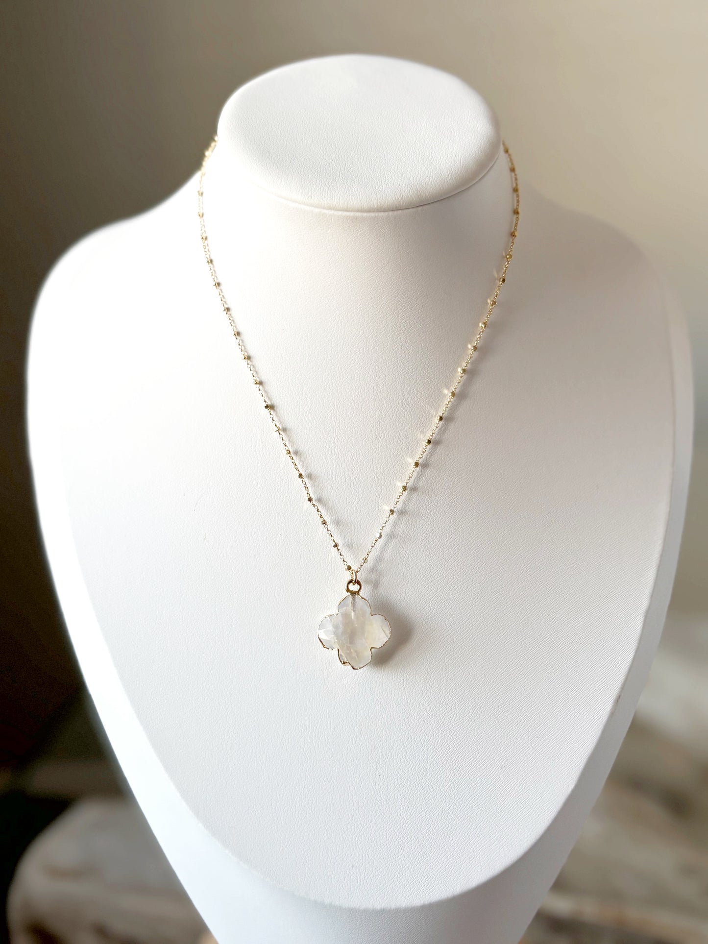 Rainbow Moonstone Gold Chain Necklace