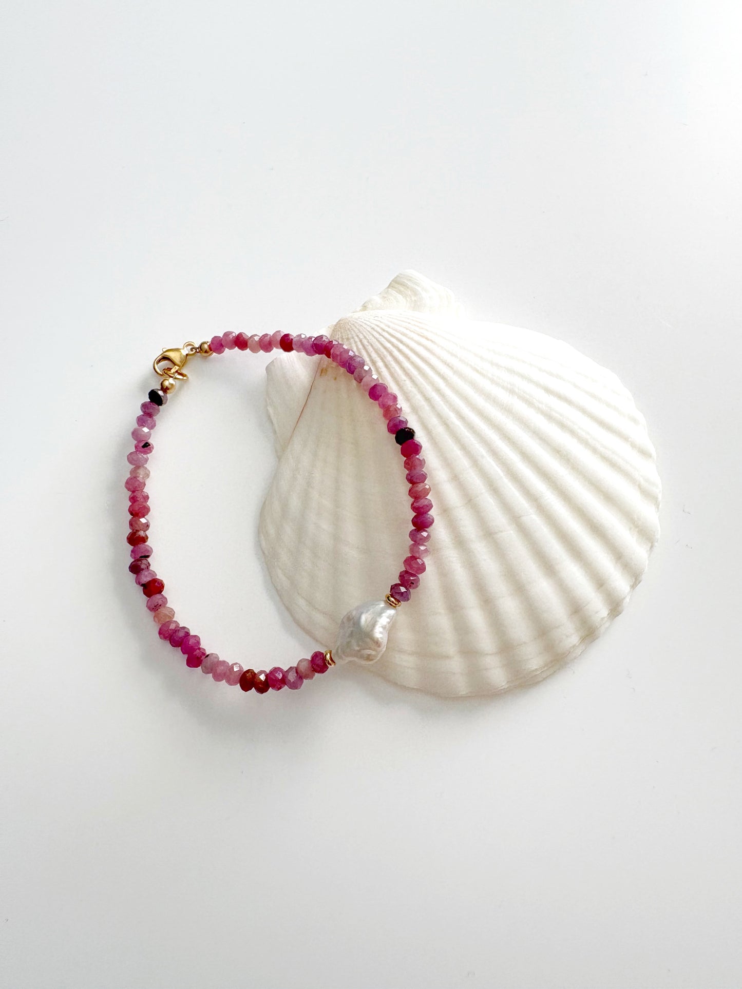 Ruby and Pearl Bracelet