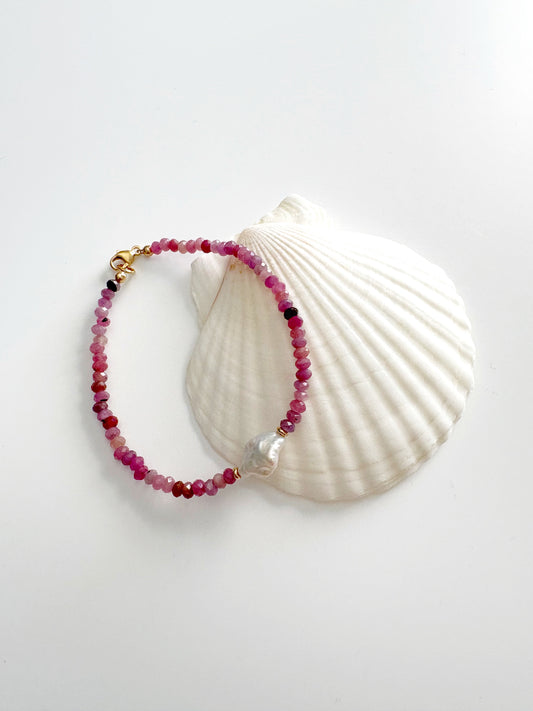 Ruby and Pearl Bracelet