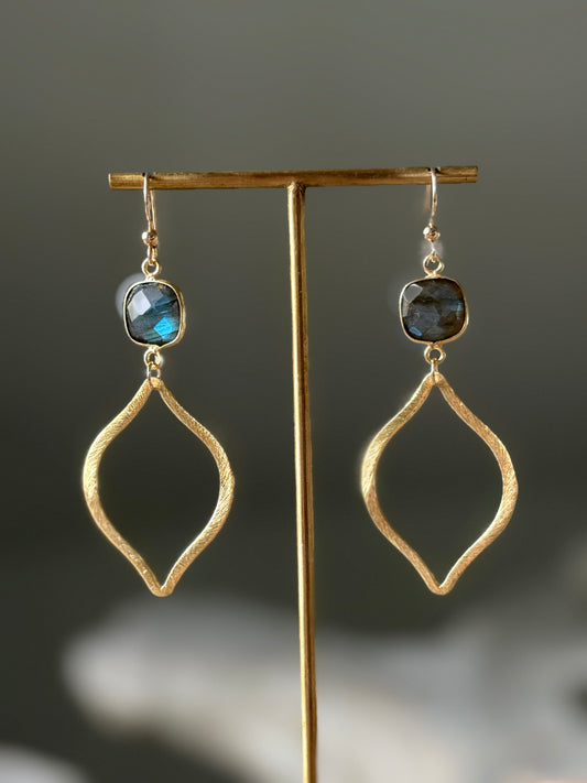 Labradorite Marquise Earrings