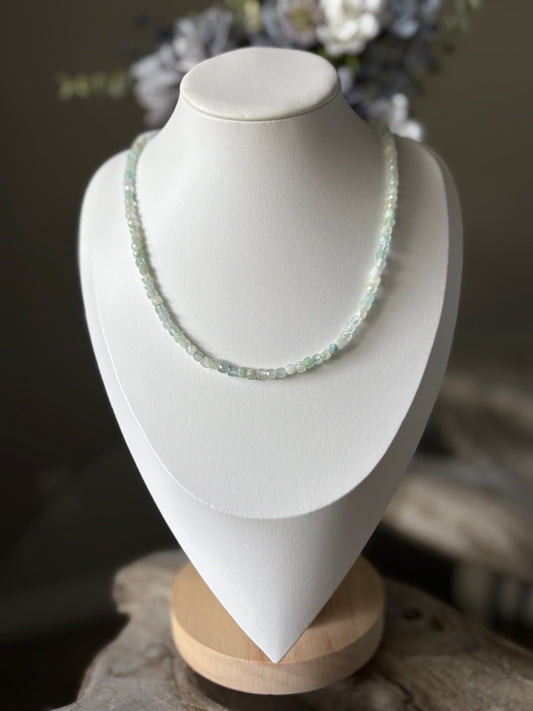 Aquamarine Cube Necklace