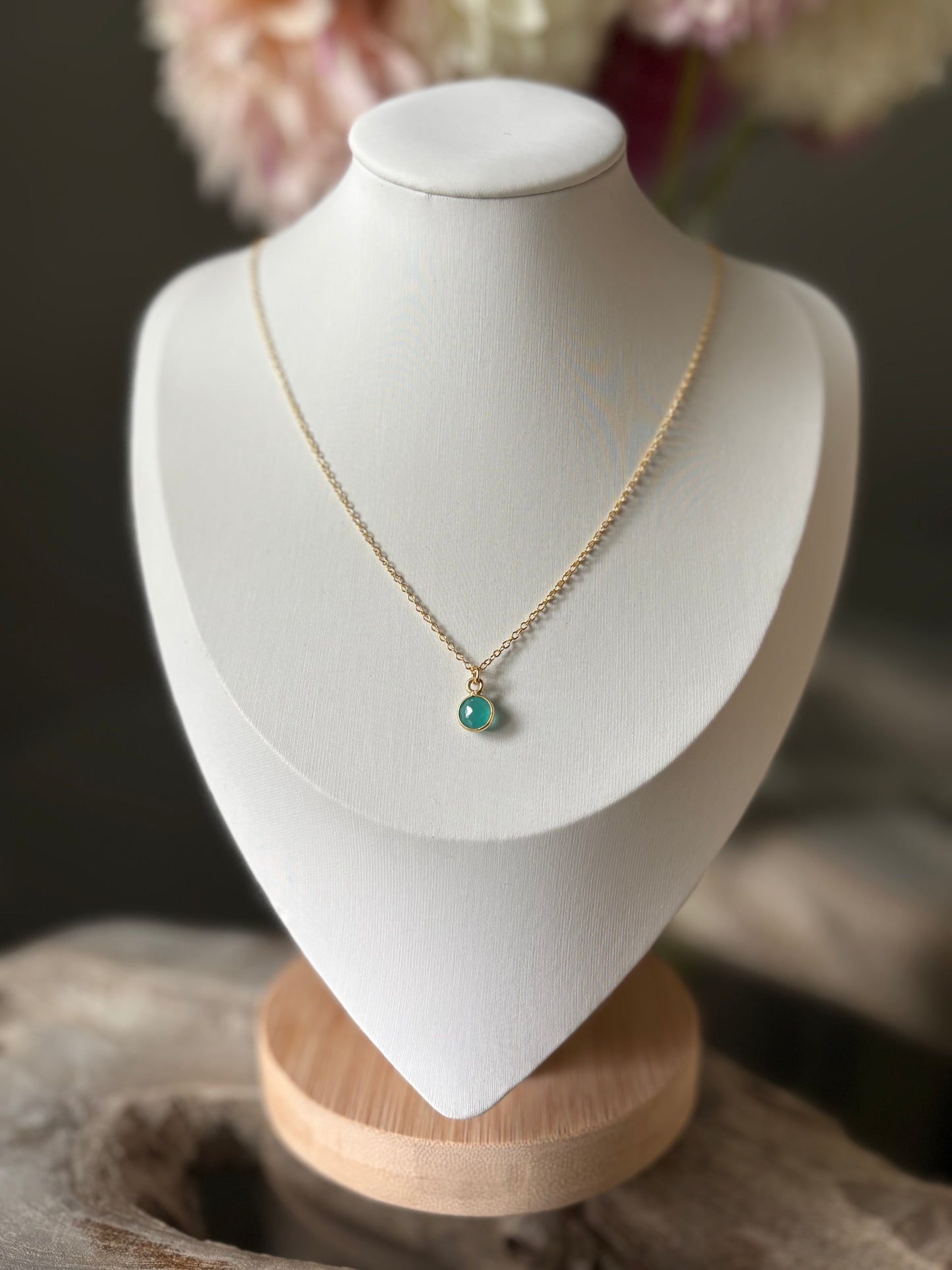 16" Seafoam Chalcedony Gold Filled Chain Necklace