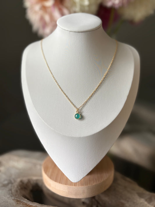 16" Seafoam Chalcedony Gold Filled Chain Necklace