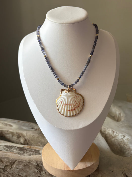 Iolite and Shell Necklace