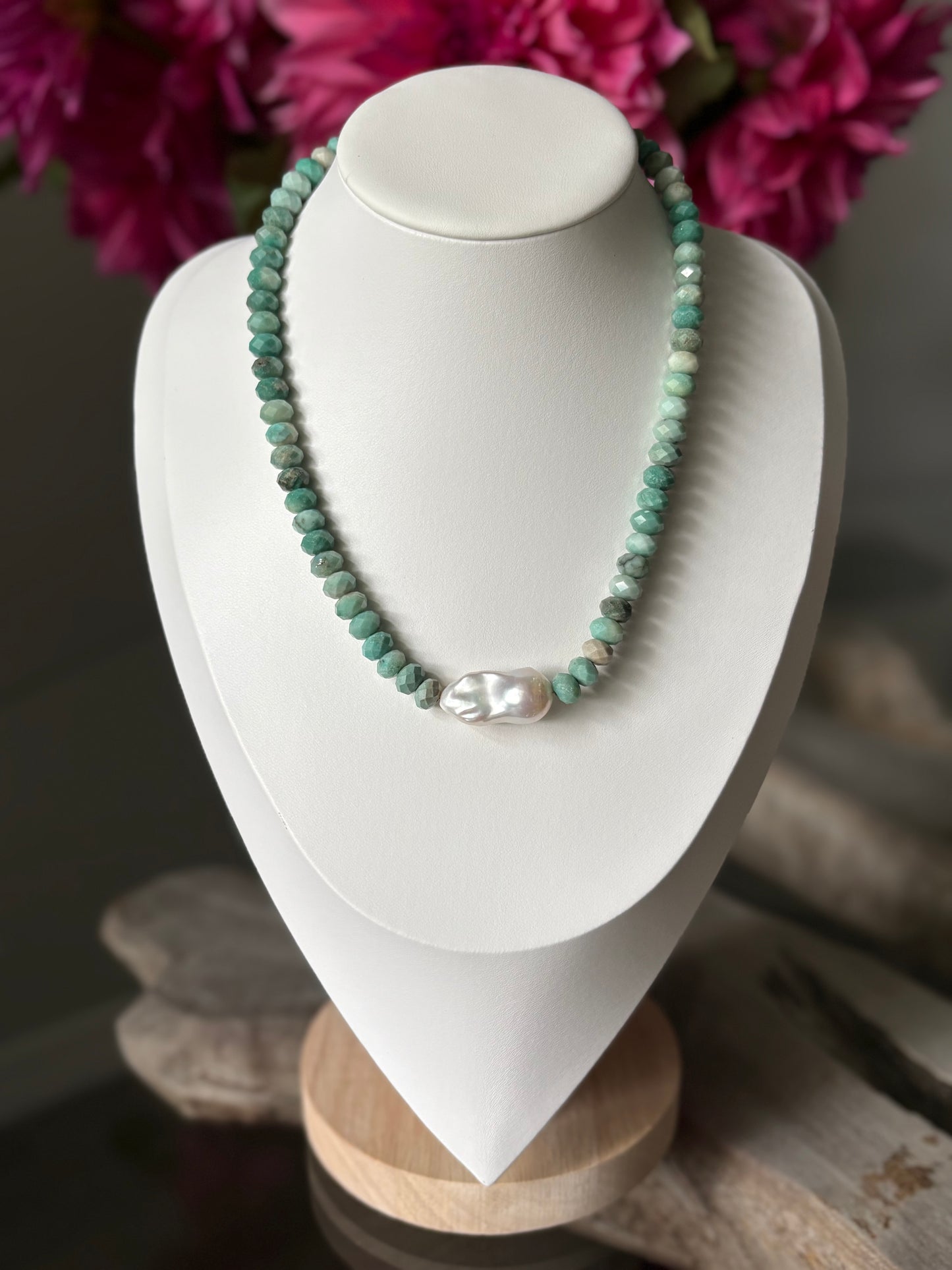 Chrysoprase Pearl Necklace