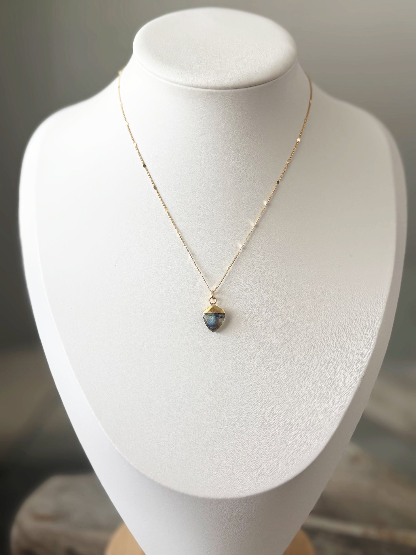 Labradorite Gold Chain Necklace