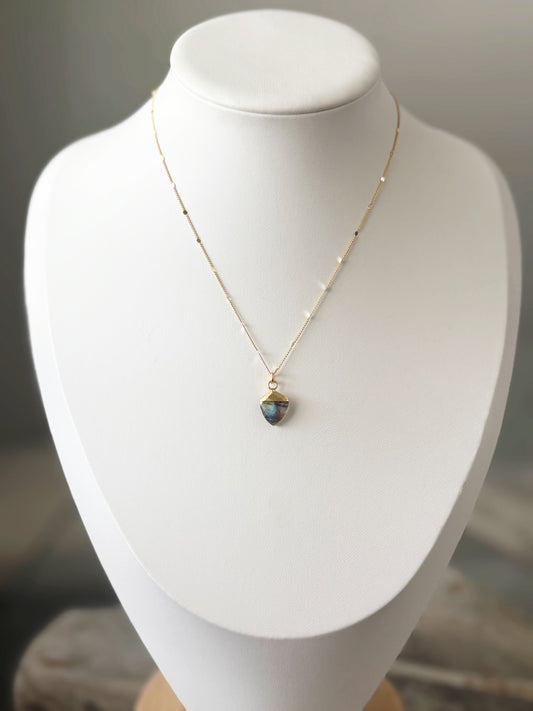 Labradorite Gold Chain Necklace