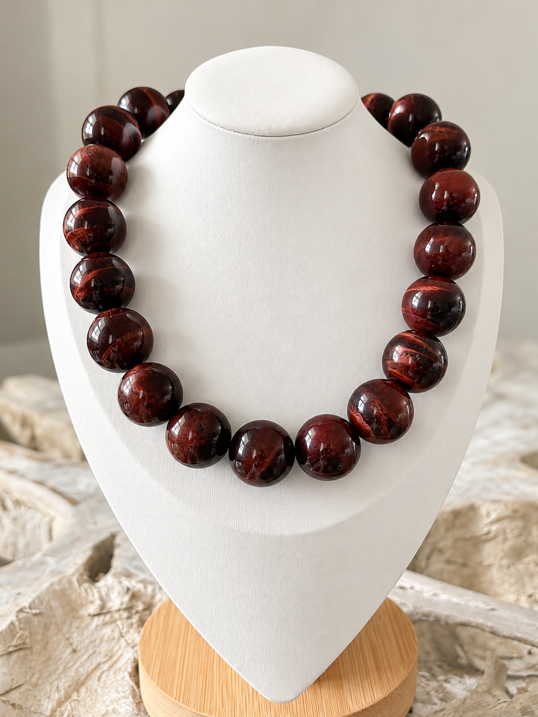 Chunky Red Tiger Eye Necklace