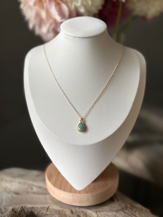 16" Amazonite Gold Filled Chain Necklace