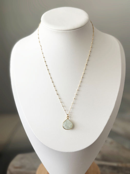 Aquamarine Gold Chain Necklace