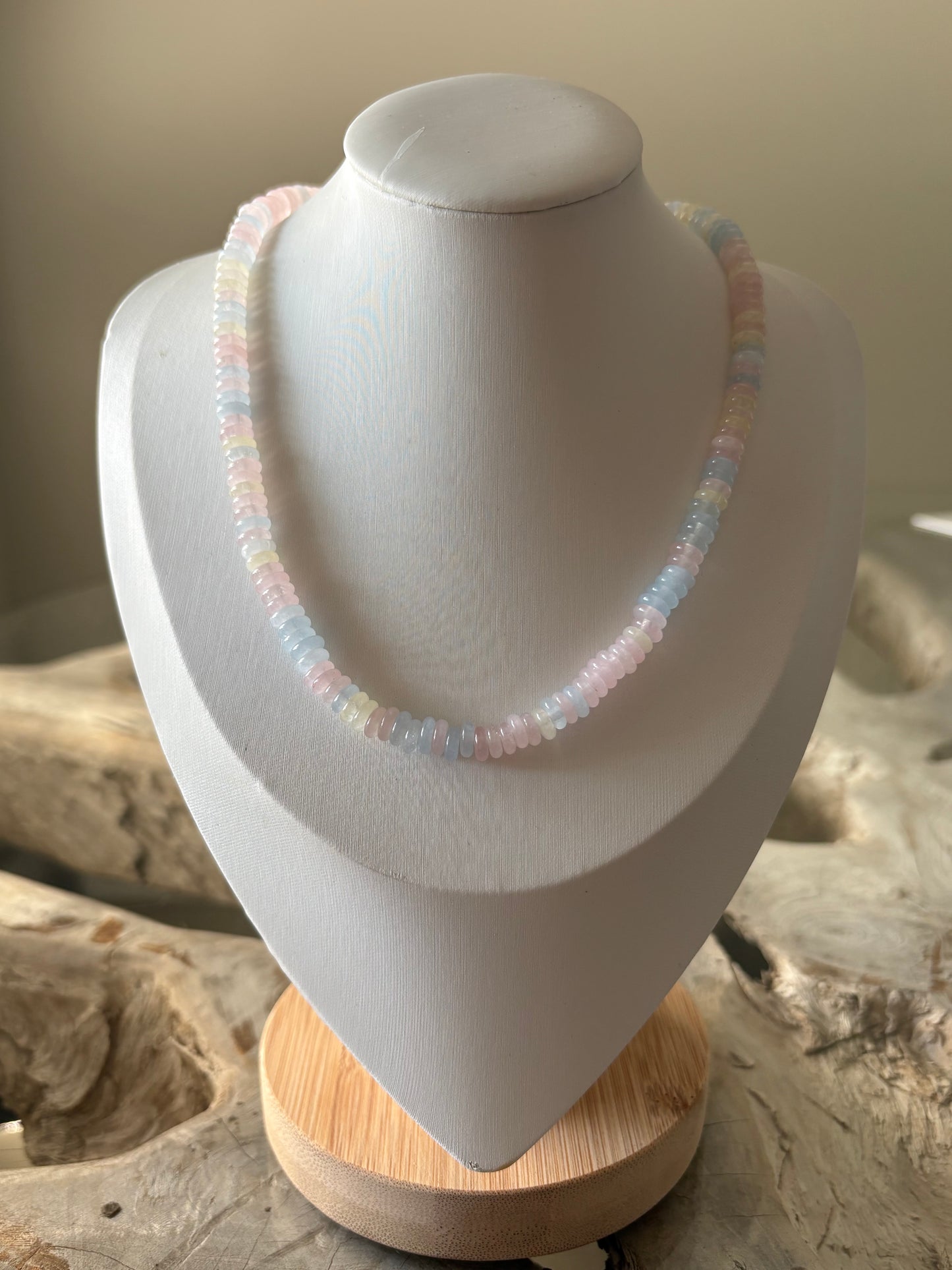 Light Morganite Jade Necklace
