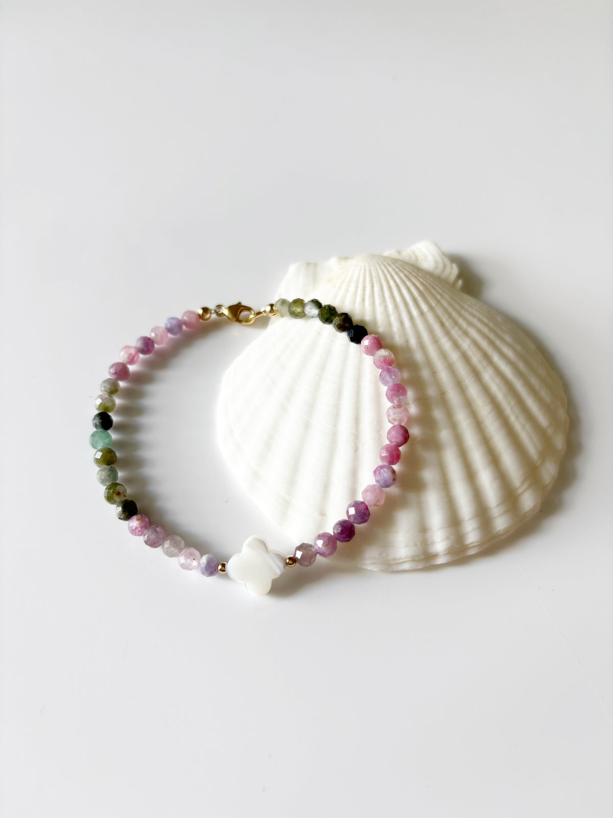 Tourmaline and Clover Bracelet