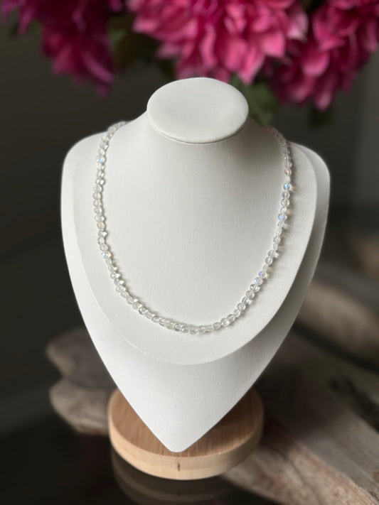 Coin Rainbow Moonstone Necklace