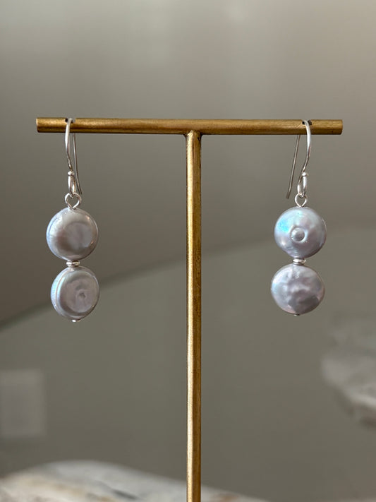 Silver Pearl Earrings