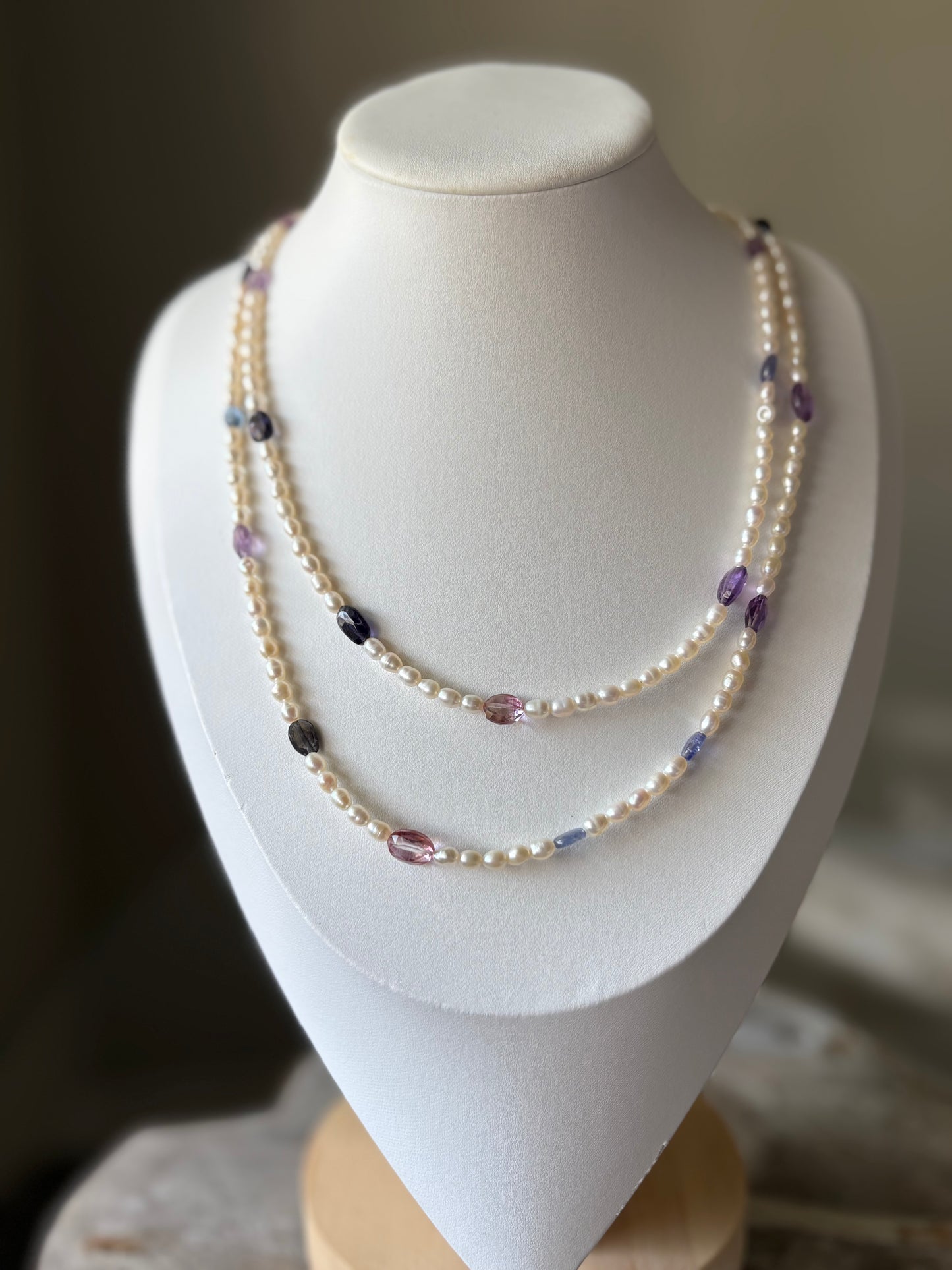 Pearl and Multi Gemstone Necklace