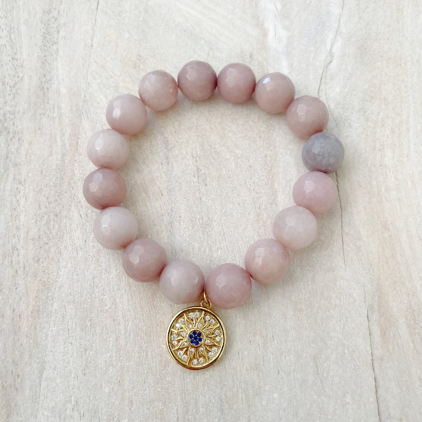 Purple Jade and Sun Bracelet
