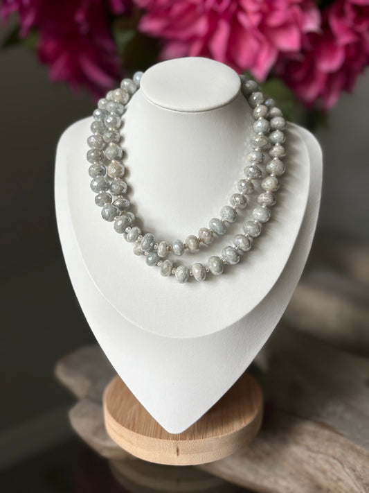 Aquamarine and Pearl Necklace