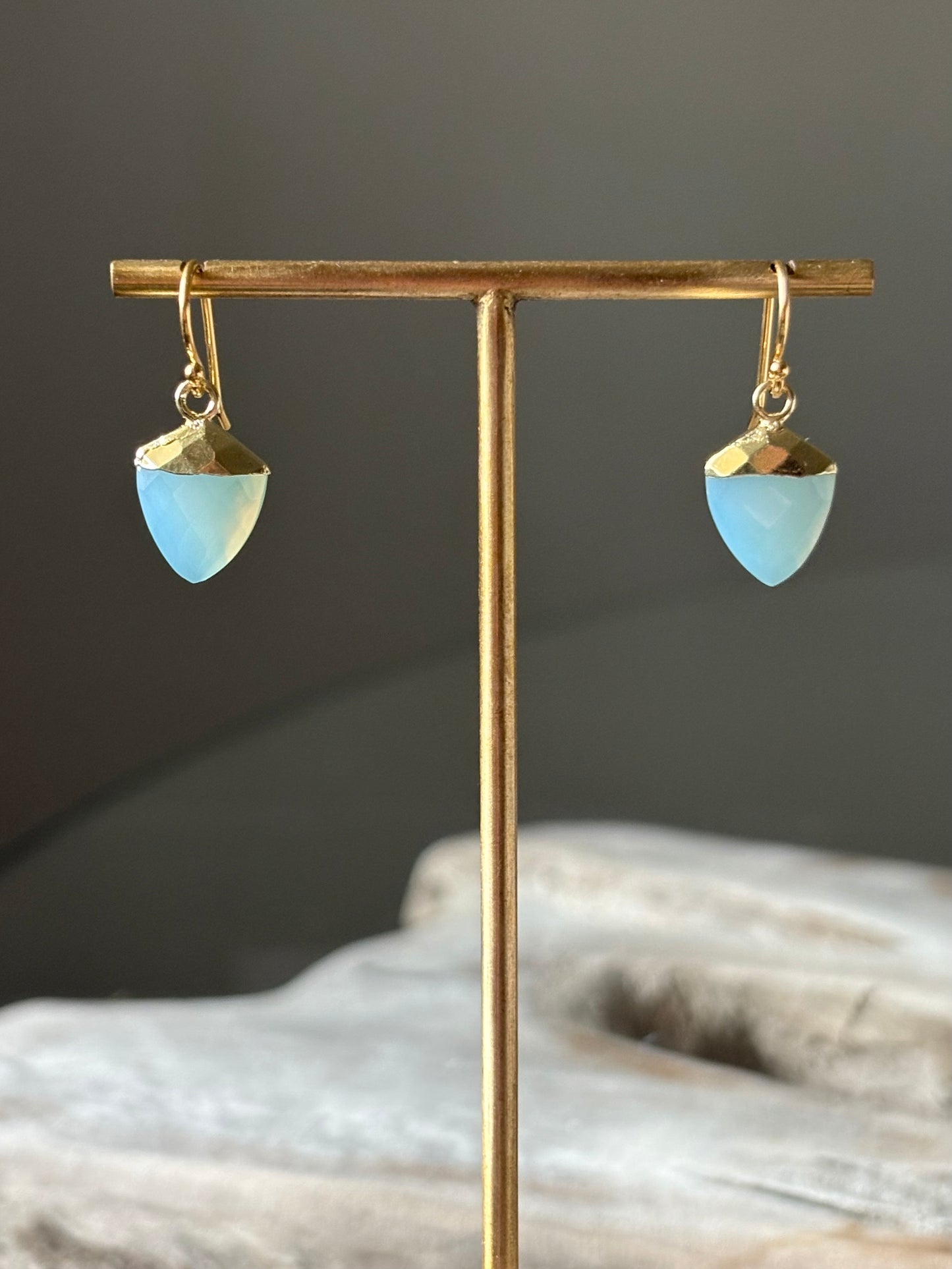 Aqua Chalcedony Earrings