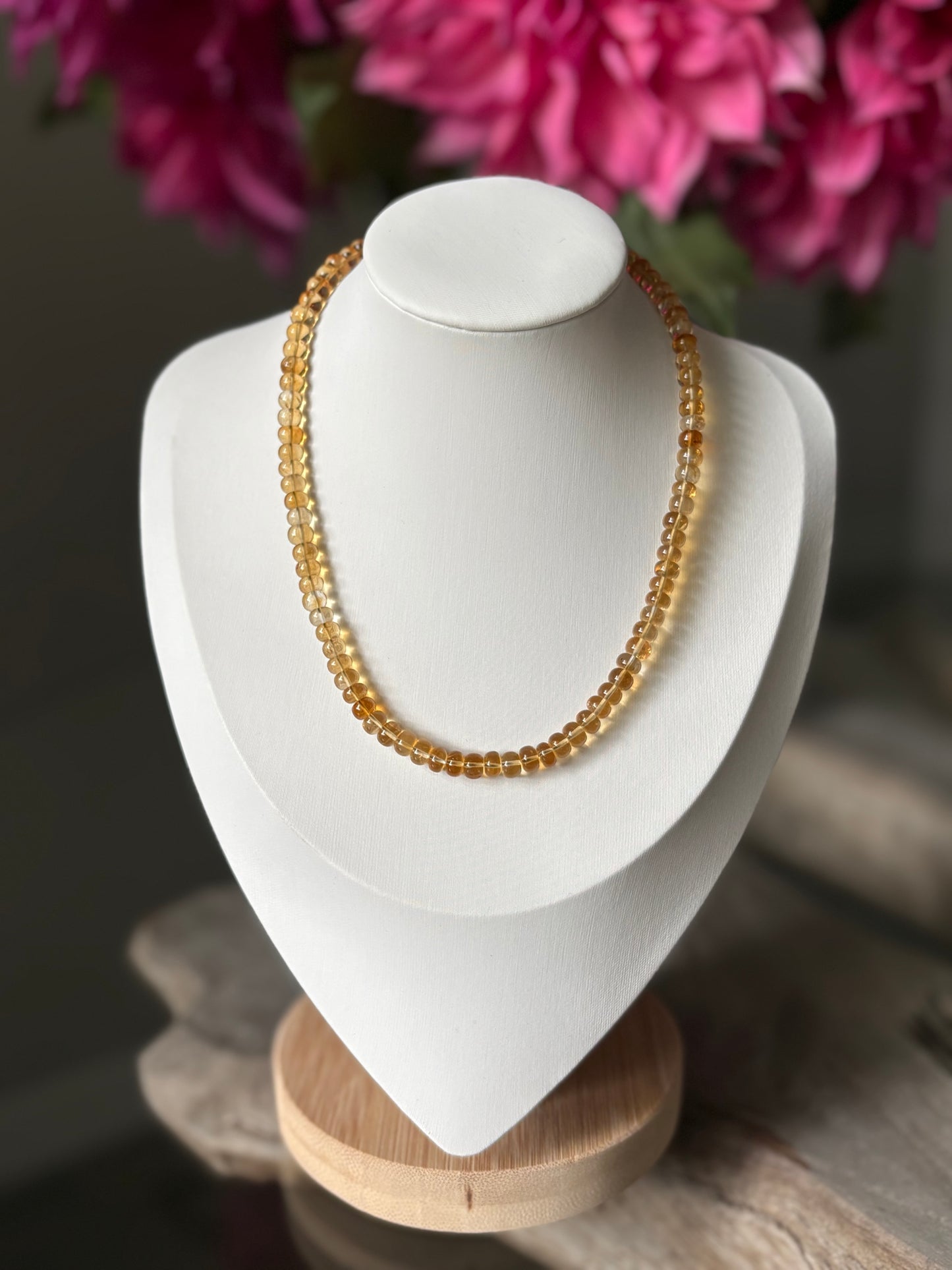 Citrine Necklace 14"