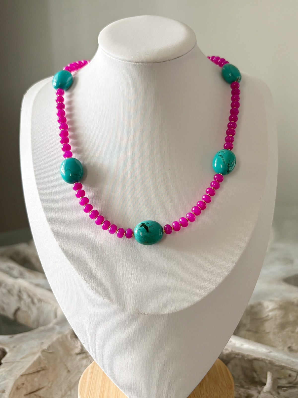 Fuchsia and Turquoise Necklace