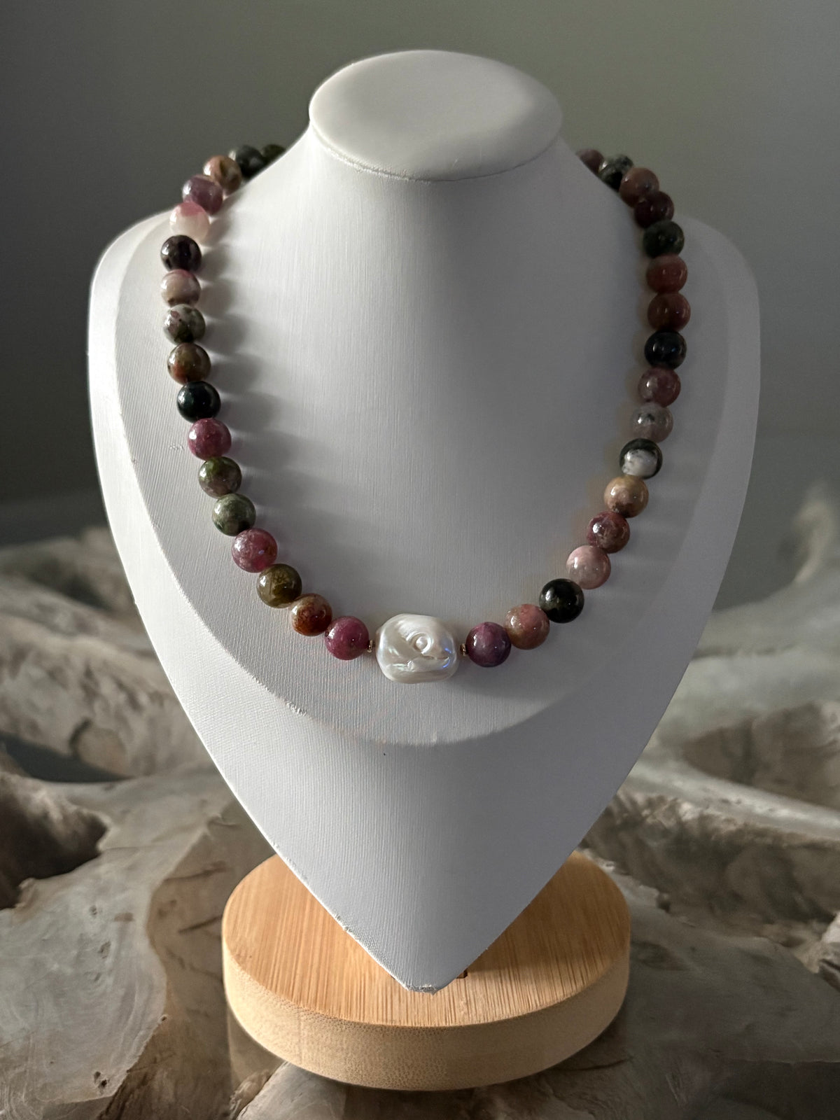 Tourmaline and Pearl Necklace