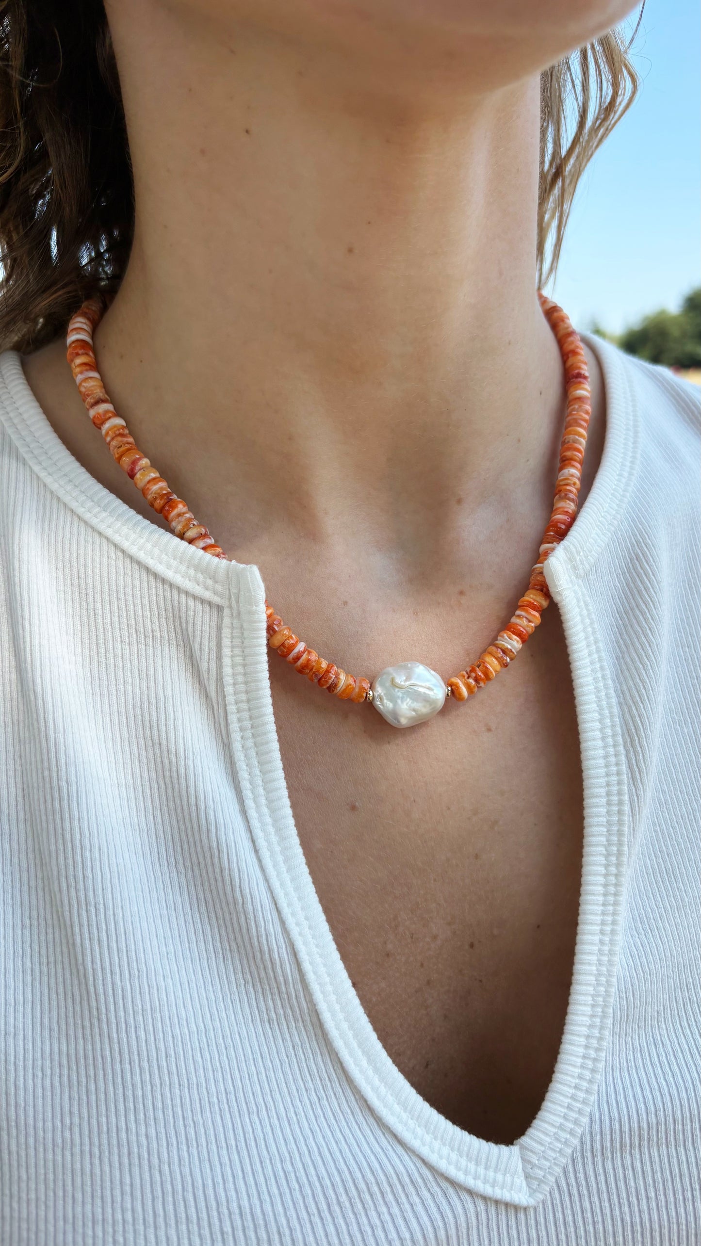 Spiny Oyster and Pearl Necklace