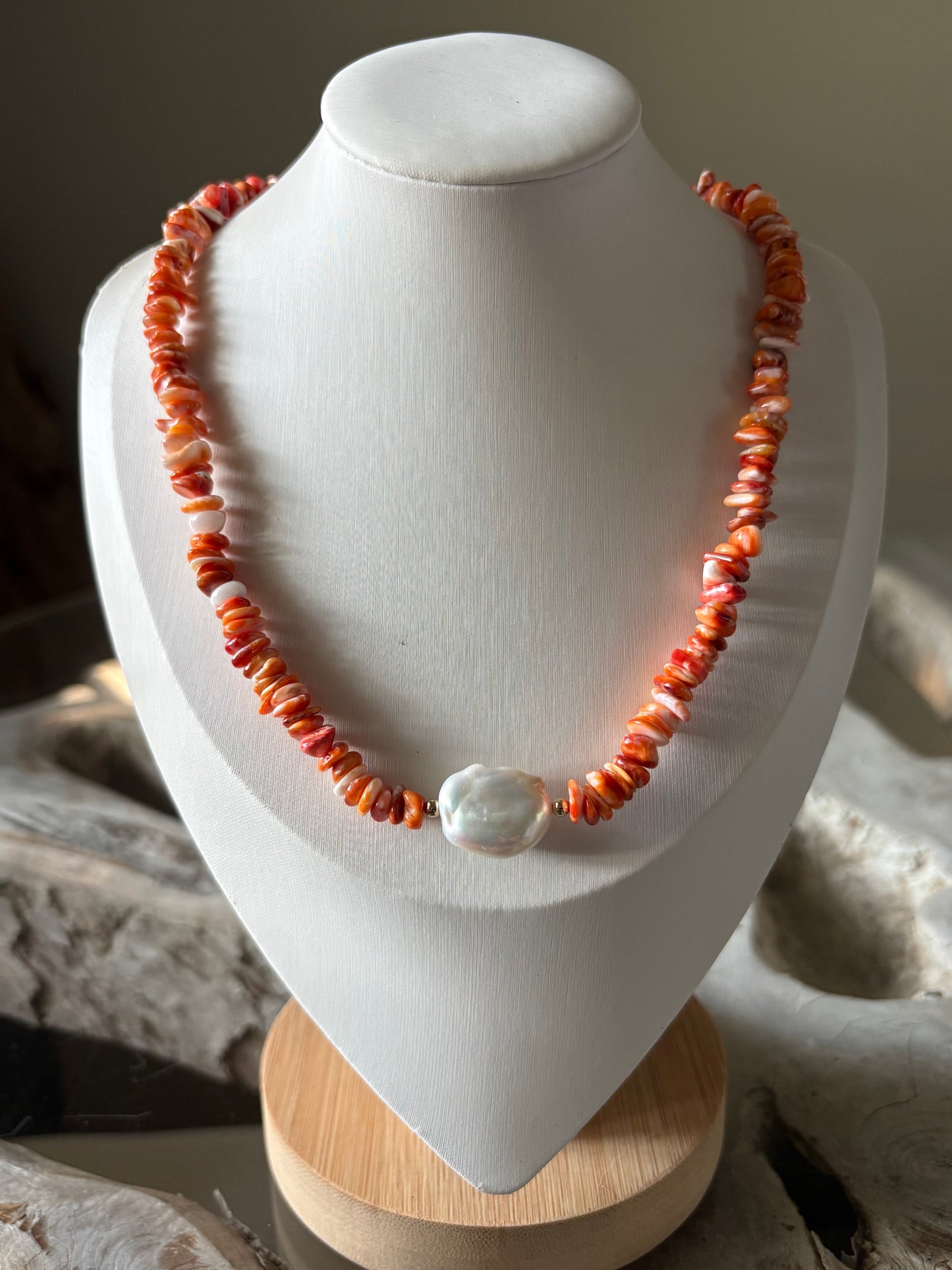 Spiny Oyster and Pearl Necklace