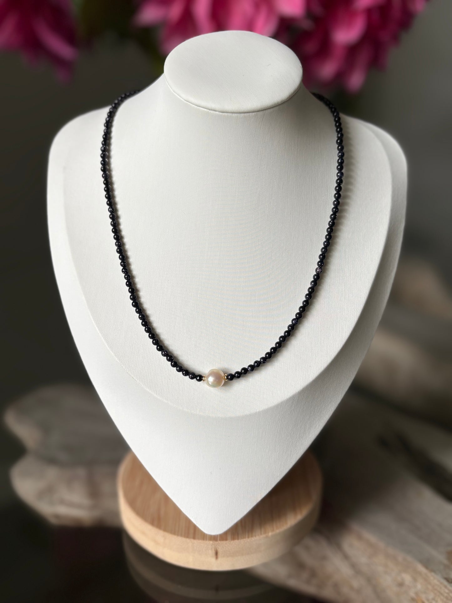 Bluestone and Pearl Necklace