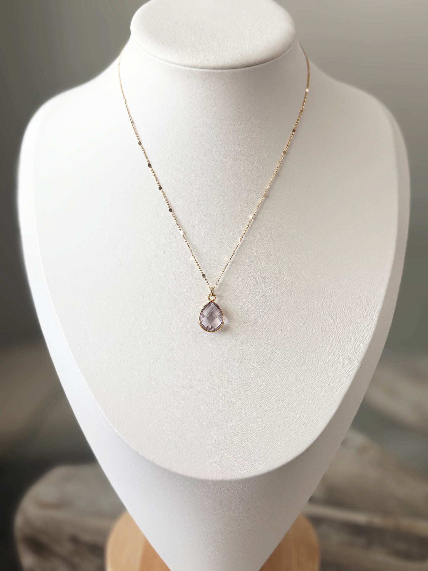 Amethyst Gold Chain Necklace