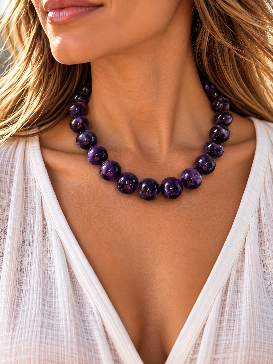 16mm Amethyst Necklace