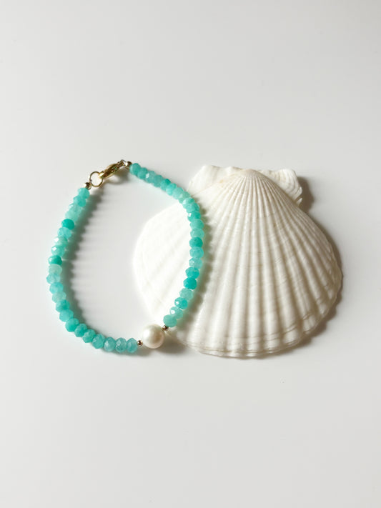 Amazonite and Pearl Bracelet