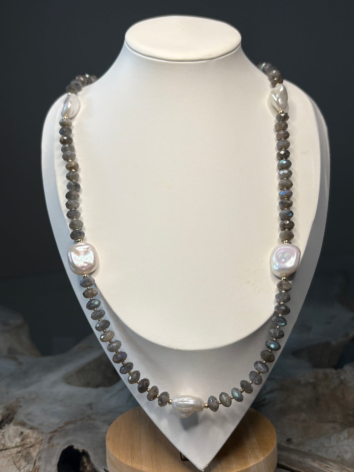 Labradorite and Pearl Necklace
