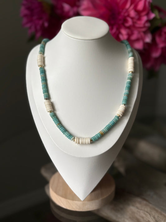 Amazonite Shell Necklace
