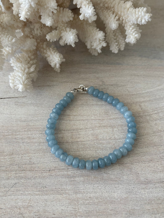 Blue Jade Rondelle Bracelet